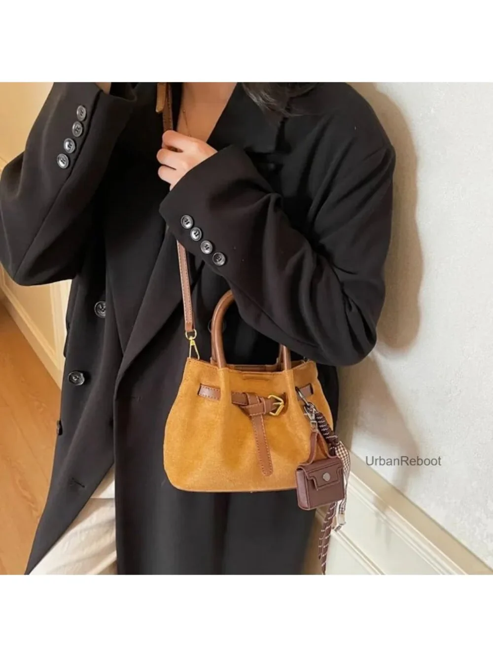 PU Mini Wallet Purse Charm Keychain for Handbag Tote